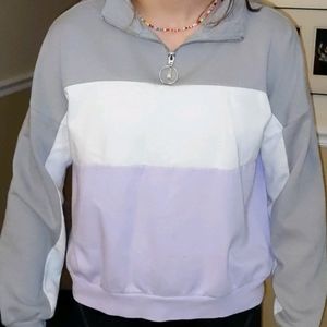 Tri-Color Quarterzip Casual Top